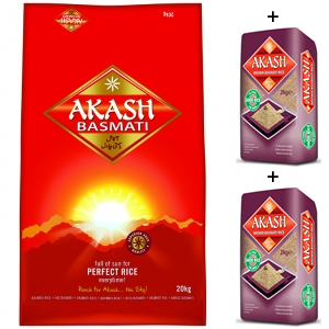 AKASH - Basmati 20kg + Basmati (Brown) 2x2kg - Gratis Bezorging